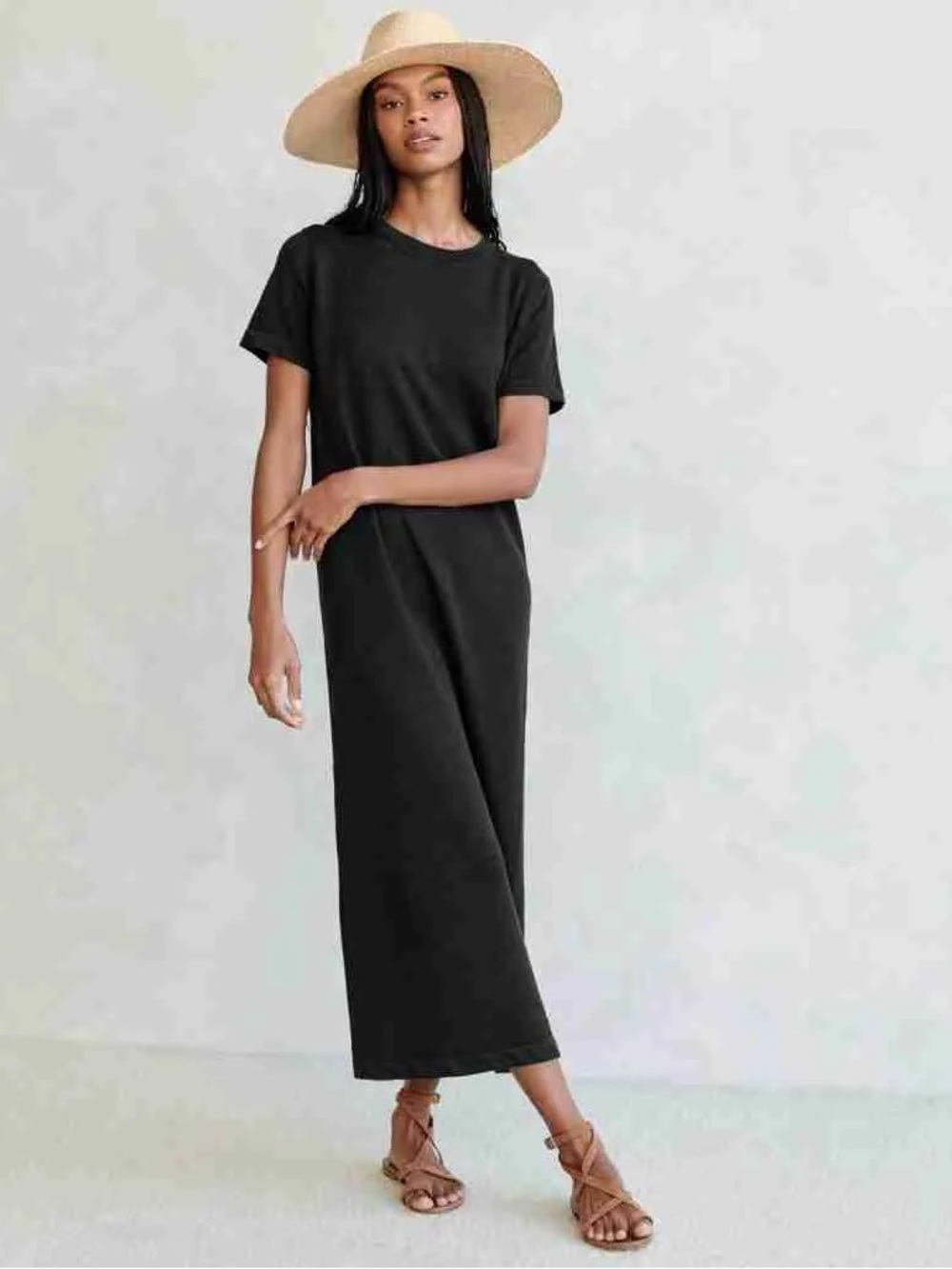 Jenni Kayne Linen T-Shirt Dress Black XS